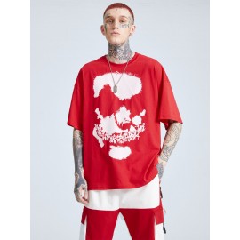 Men 100% Cotton Clown Mask Graffiti Super Soft T-Shirt